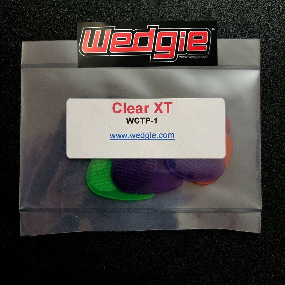 Wedgie CLEAR XT Textured Guitar Pick Sampler 5-Pack | Thin, Medium & Heavy